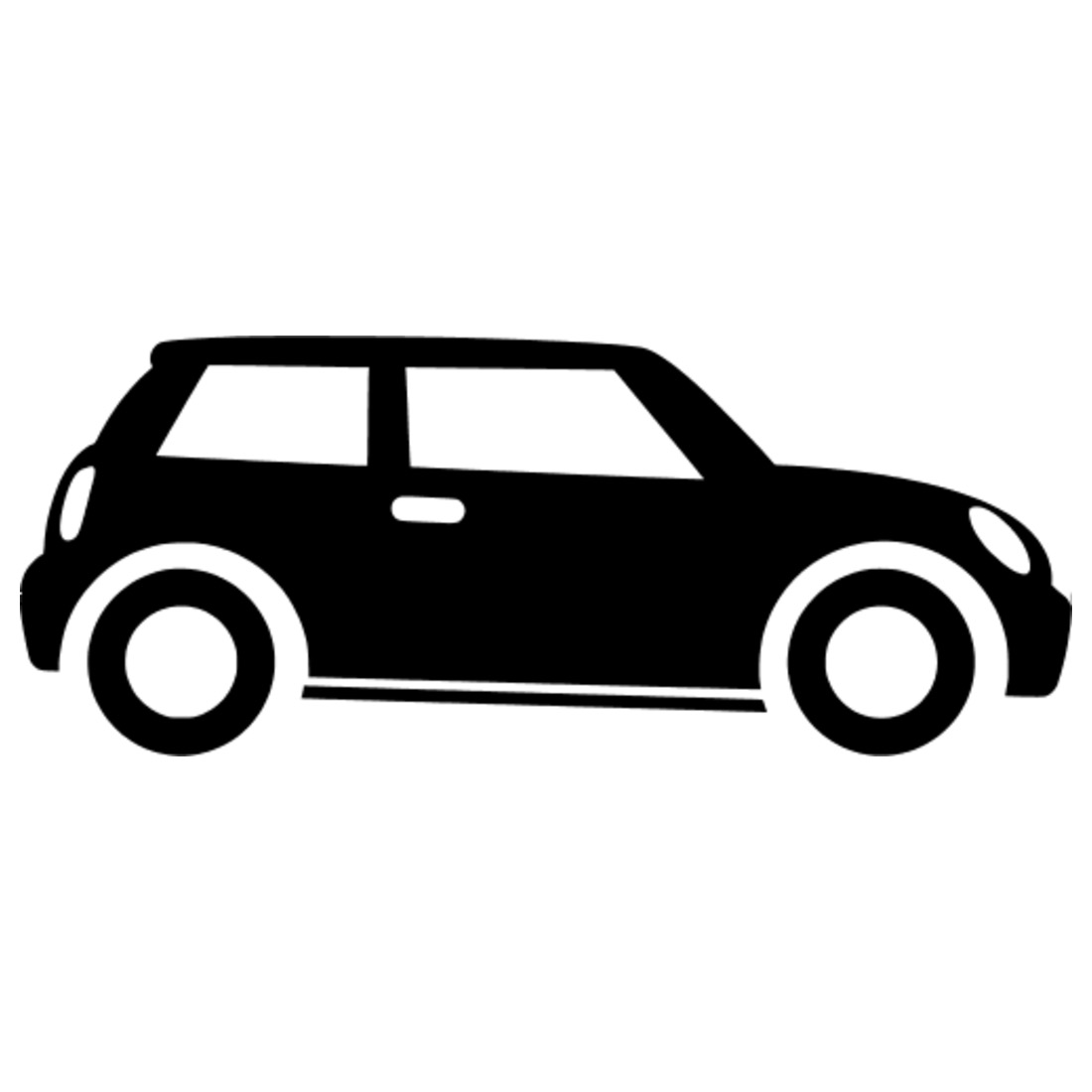 small black car on white background